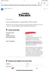 Voucher do London Theatre na dowolny musical