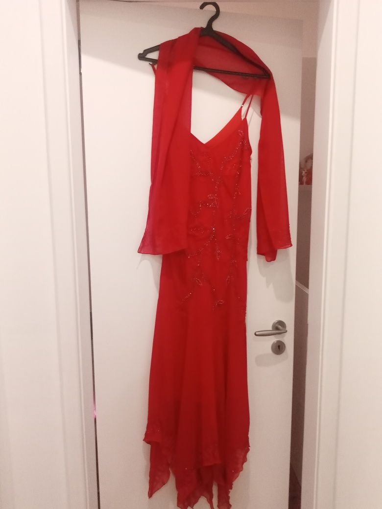 Vestido vermelho comprido gala