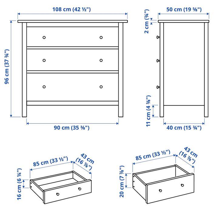 Komoda Ikea Hemnes biała bejca (rezerwacja)