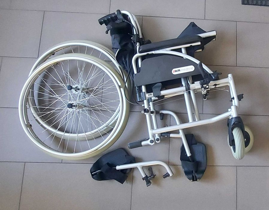 Wózek aluminiowy INWALIDZKI AR-300 NOWY 46cm