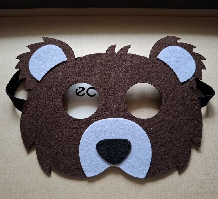 Маска дитяча. Ведмідь. Єнот. Лисиця. Їжак. Садочок