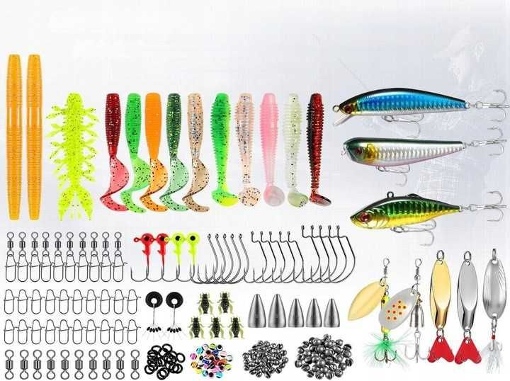 Skrzynka Wędkarska Zestaw 137 Przynęt na Ryby Akcesoria Haczyk Spławik