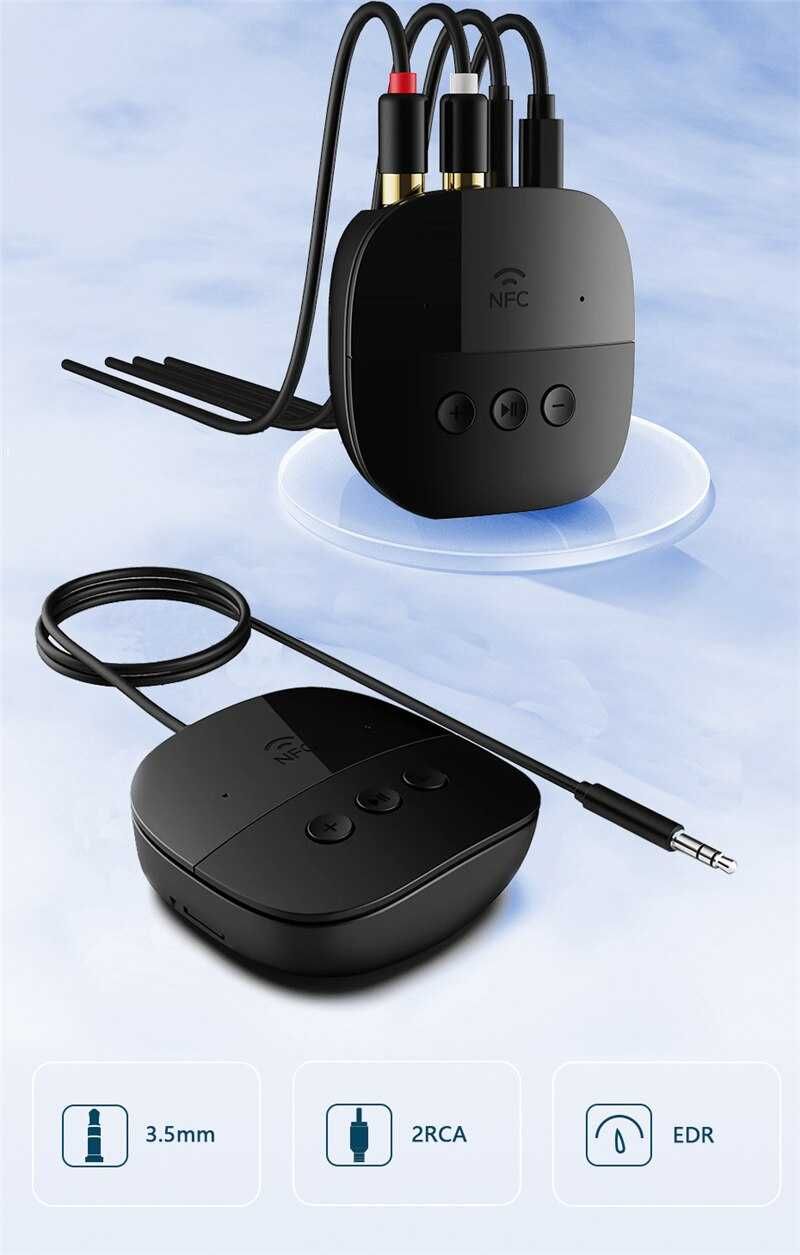Ресивер Аудио Приемник NFC Bluetooth 5.2 3.5 мм AUX с Микрофоном