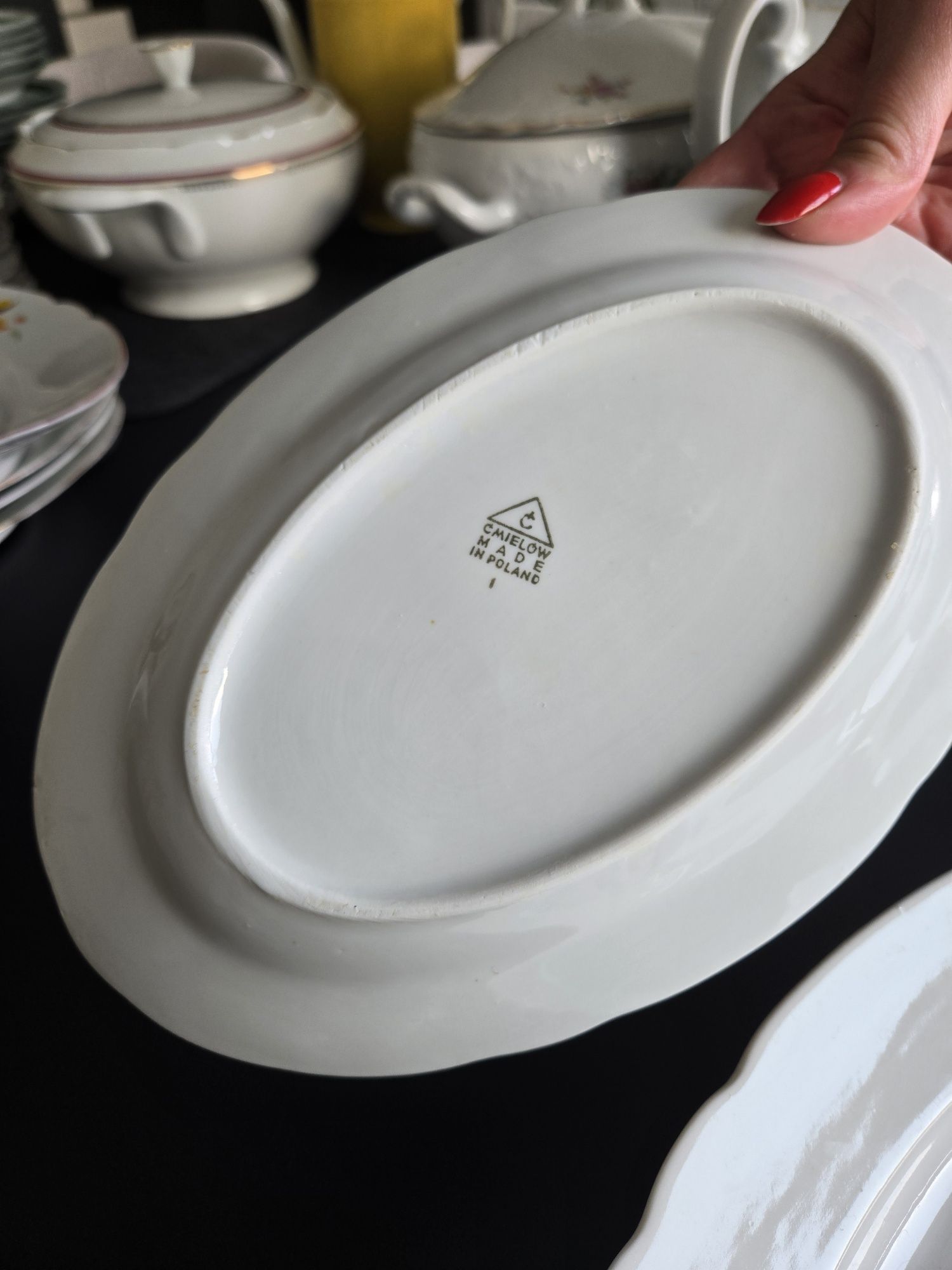 Komplet 3 półmisków porcelana Ćmielów