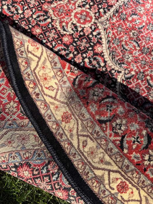 Okrągły Dywan Kaszmirowy + Jedwab Perski Tabriz 185x185 gal.18 tys