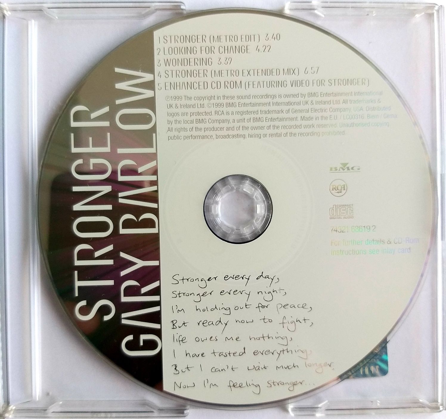 CDs Gary Barlow Stronger 1999r