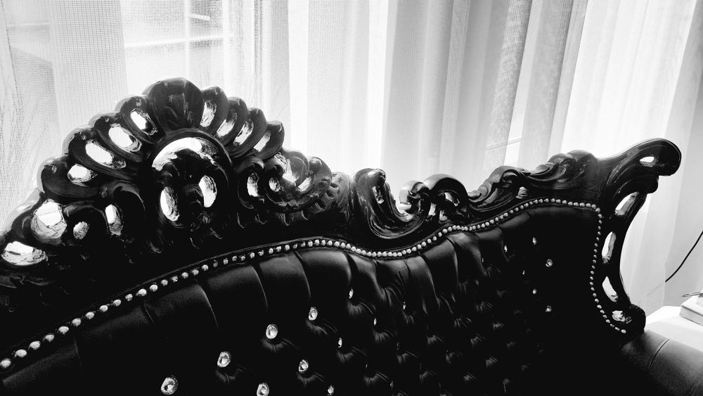 Sofa czarna, kanapa, kryształ, 3 osobowa