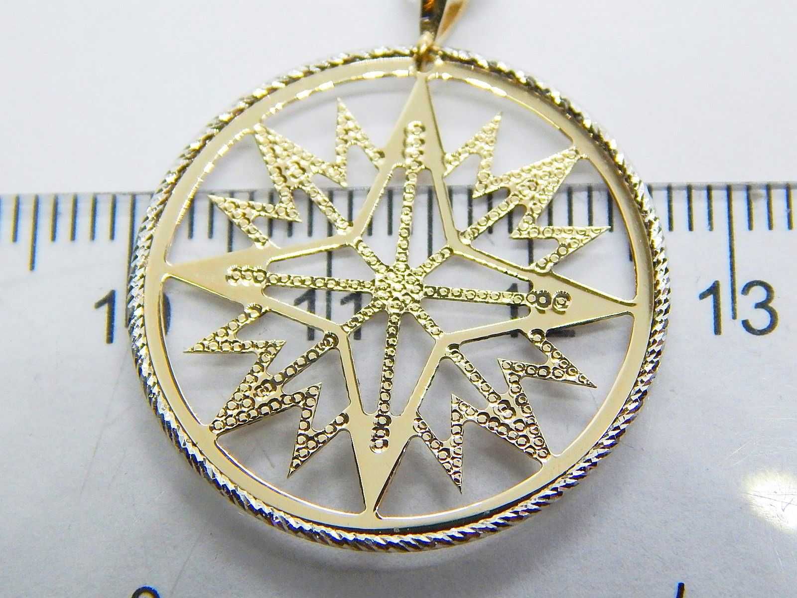 Złota zawieszka wisiorek ażurowa gwiazda białe złoto pr. 585 waga 1,7g