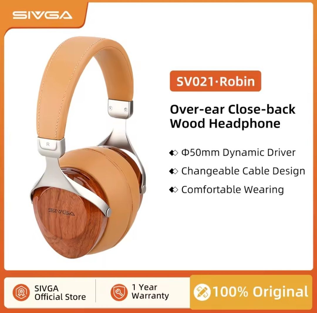 Sivga Robin SV021 HiFi Полноразмерные Наушники из Дерева