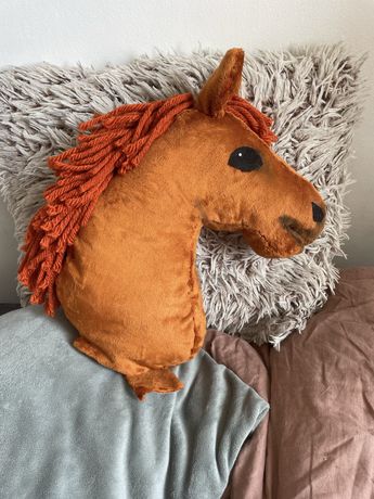 Hobby Horse koń na kiju handmade rudy kasztan