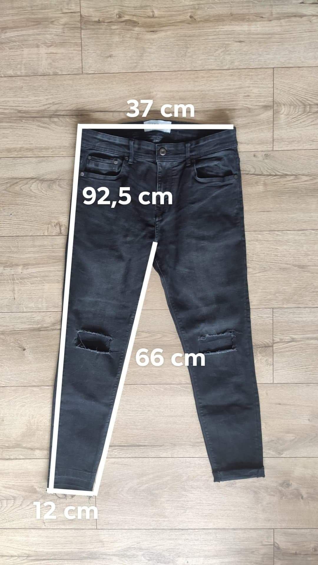 Męskie spodnie jeansy z przetarciami - Pull&Bear