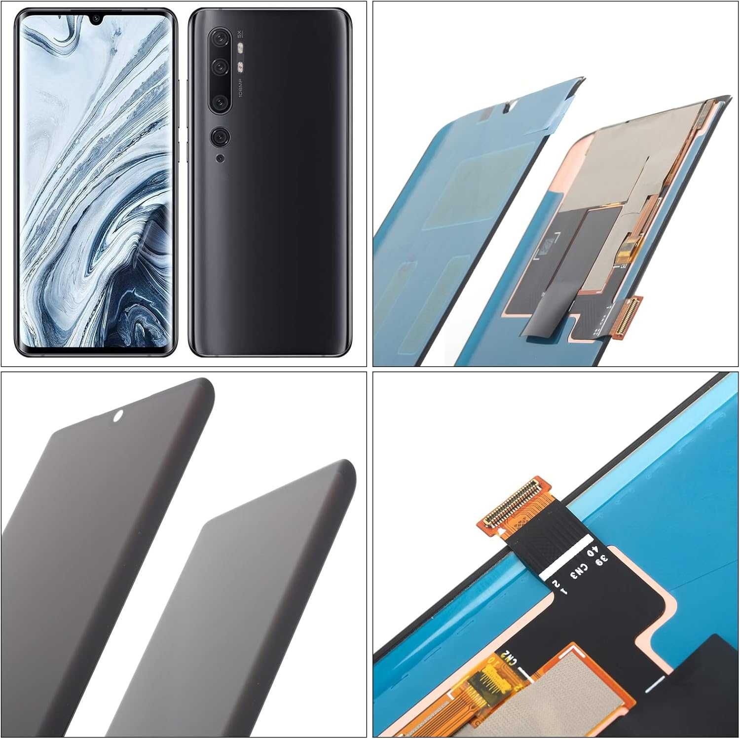 YHX-OU 6,43" czarny wyświetlacz AMOLED do Xiaomi Mi Note 10