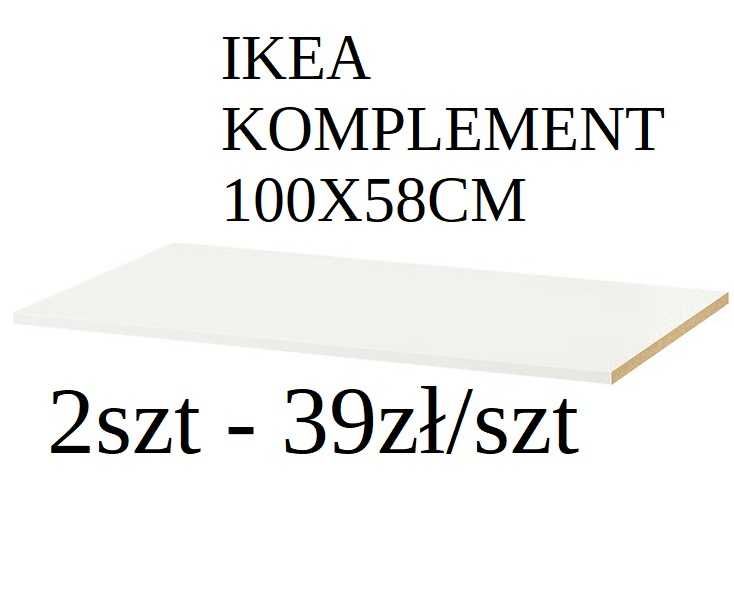 PÓŁKA biała KOMPLEMENT - 100x58cm - IKEA PAX - 8 szt - Transport Wa-wa