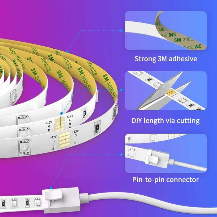 Inteligętna Taśma LED Govee WiFi 5m RGB aplikacja mikrofon nr6