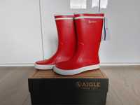 Aigle nowe czerwone kalosze gumowce 31