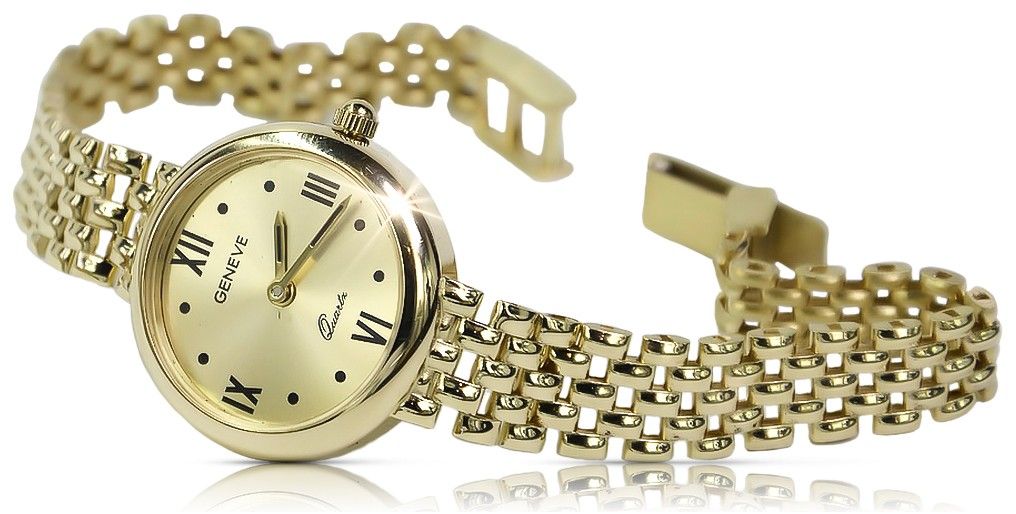 Prześliczny 14k złoty damski zegarek Geneve lw013y Katowice biżuteria