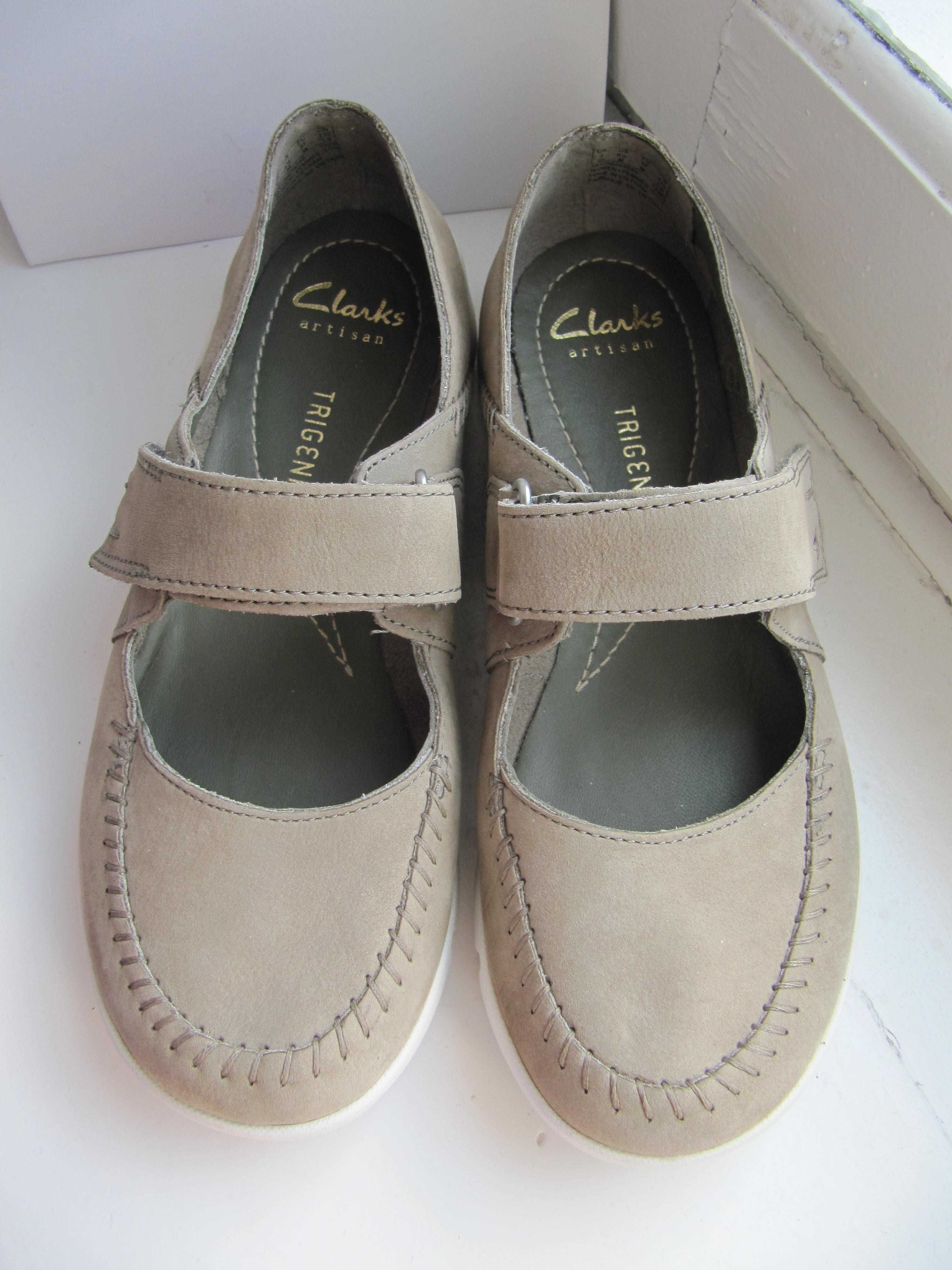 Мокасины туфли кожаные Clarks 23,8см