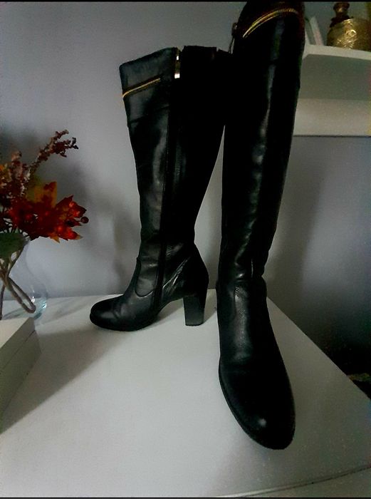 Kozaki ocieplane skórzane 39