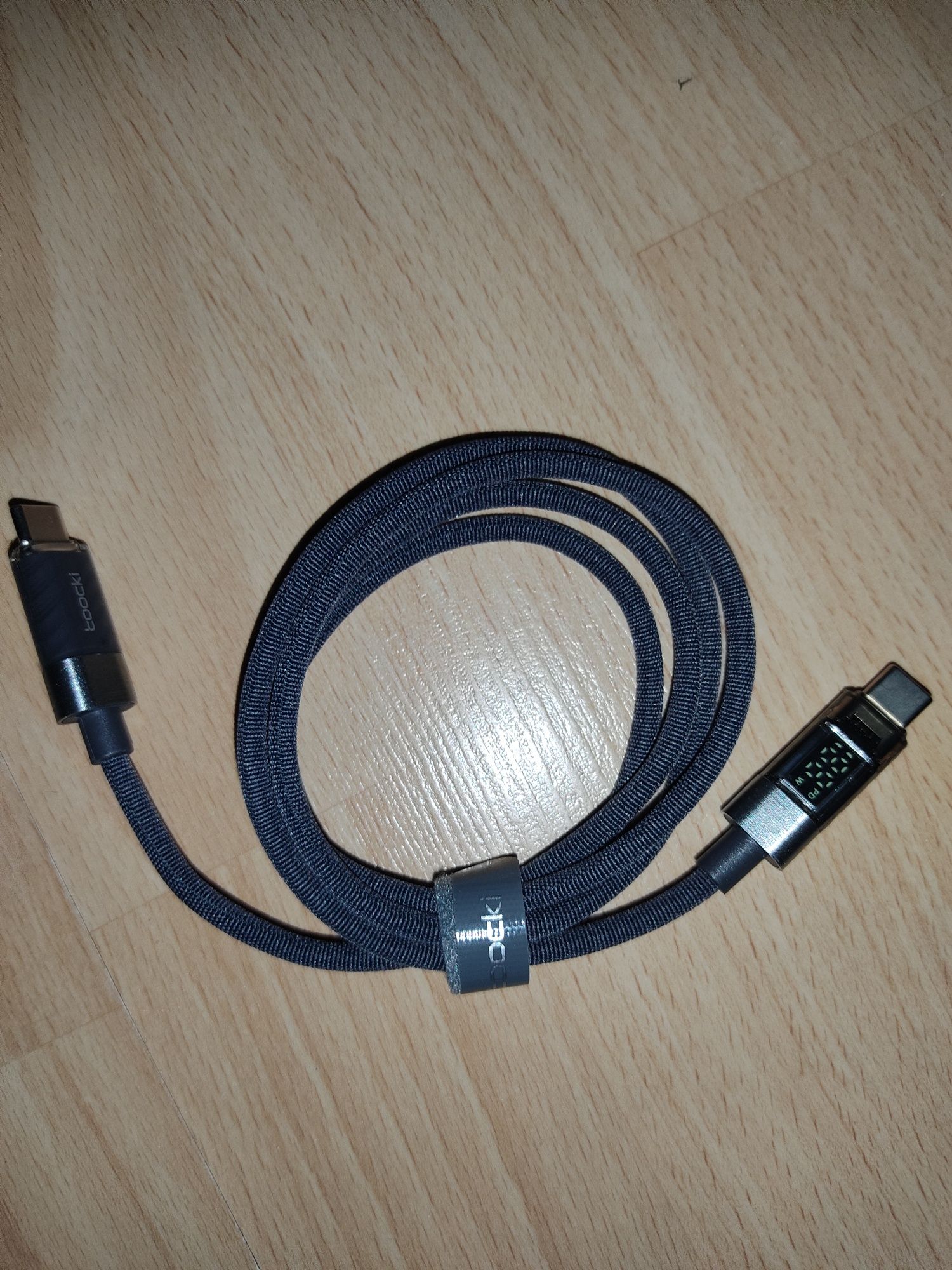 Кабель TOOCKI USB type C - type C 60w зарядний індикатор
