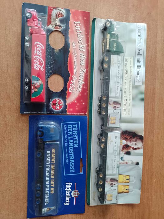 ciężarówki kolekcjonerskie coca cola piwo w opakowaniach 3szt