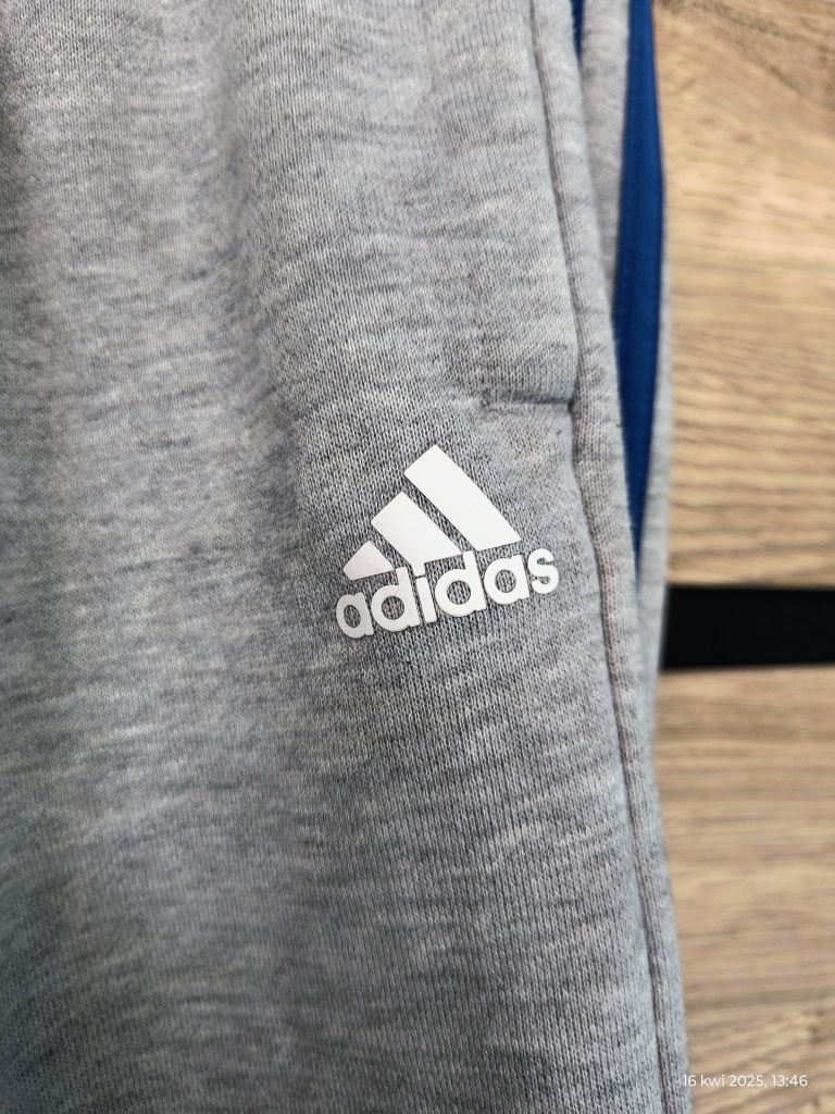 Spodnie dresowe Adidas szaro niebieskie