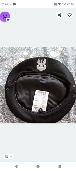 Beret z orzełkiem wojskowy min 58