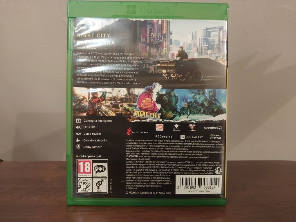 Cyber Punk 2077 D1 Edition Day-One Xbox One Wersja Włoska