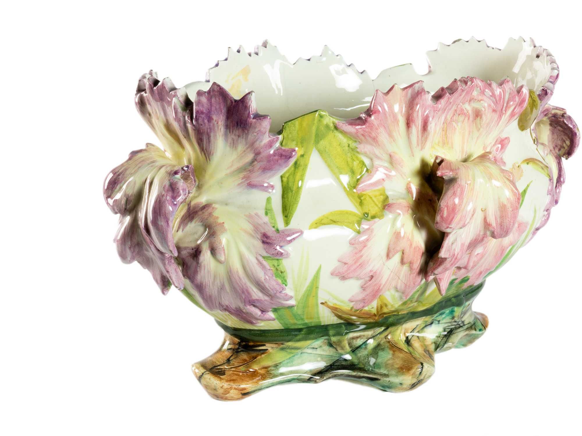 Vaso flores Delphin Massier século XIX | Arte Nova