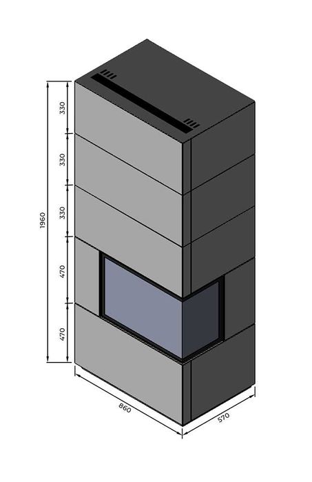 Kominek akumulacyjny FUSION D2B/5 Z Wkładem DRAGON 2B RASTER Unico