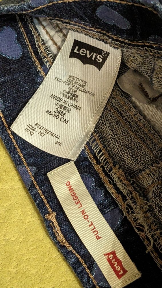 Джинсы леггинсы Levis на девочку 2 года 85-90см