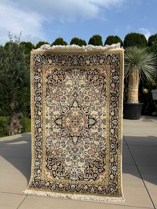 Jedwabny r.tkany dywan perski GHOUM / GHOM 130x76 galeria 7 tyś