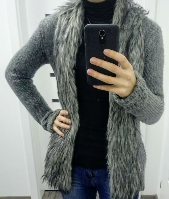 Super Sweter z Futerkiem / Grey / rozmiar S