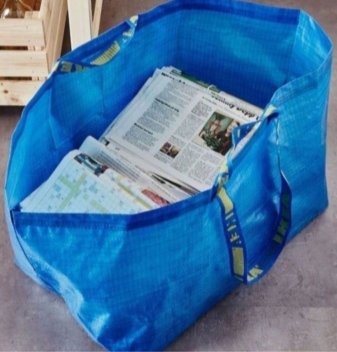 1zł Wysyłka Duża Torba IKEA 71L niebieska Pakowna i Mega wytrzymała NO