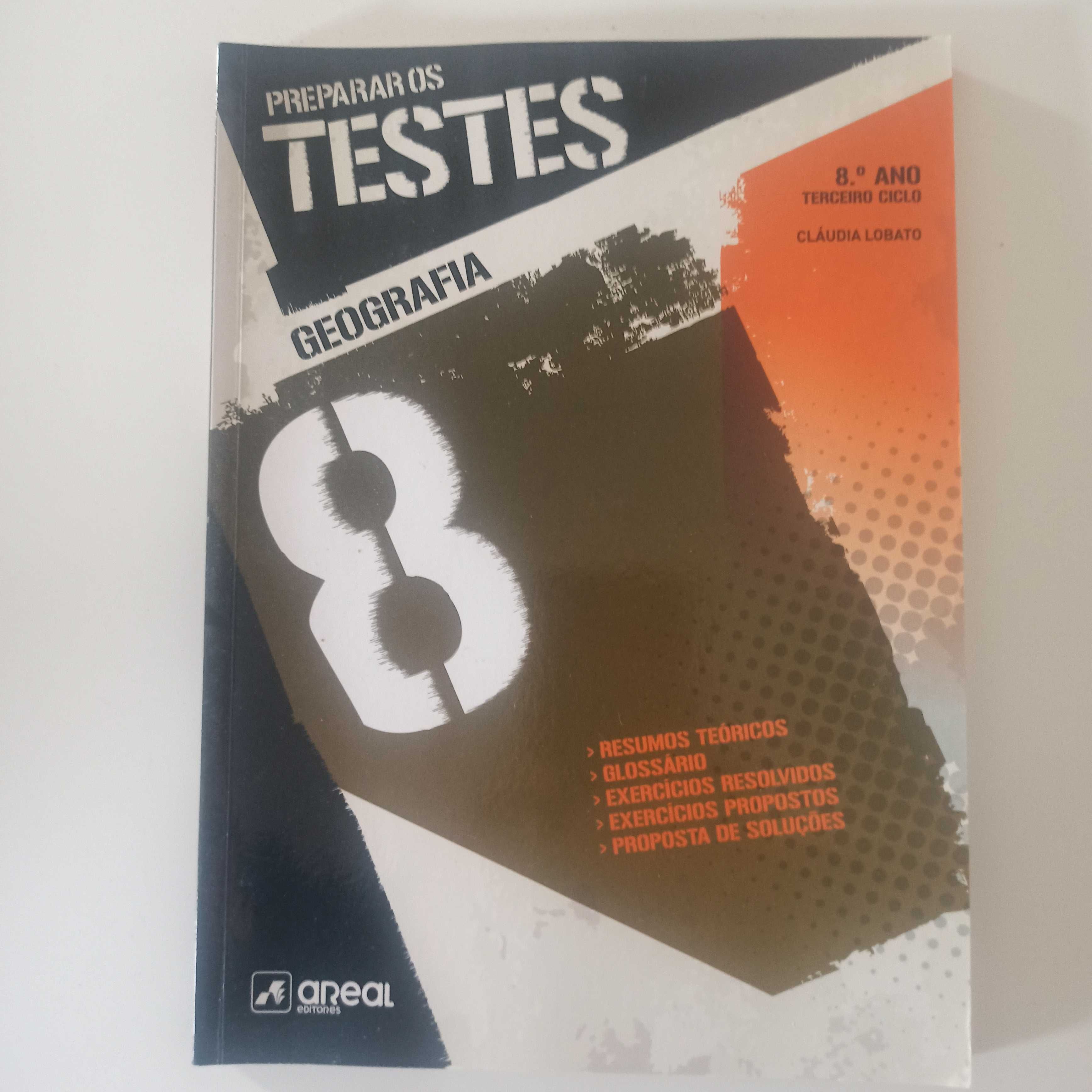 3 Livros Preparação para Testes 8º Ano: Português, Geografia e Inglês