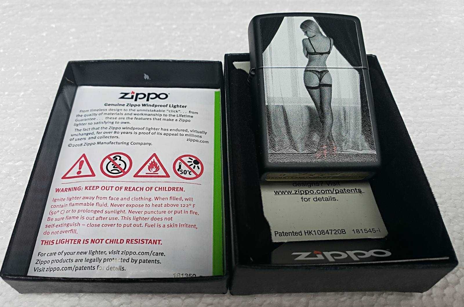 Zippo Red SHOE Girl Number One Lighter, Black Matte New in Box