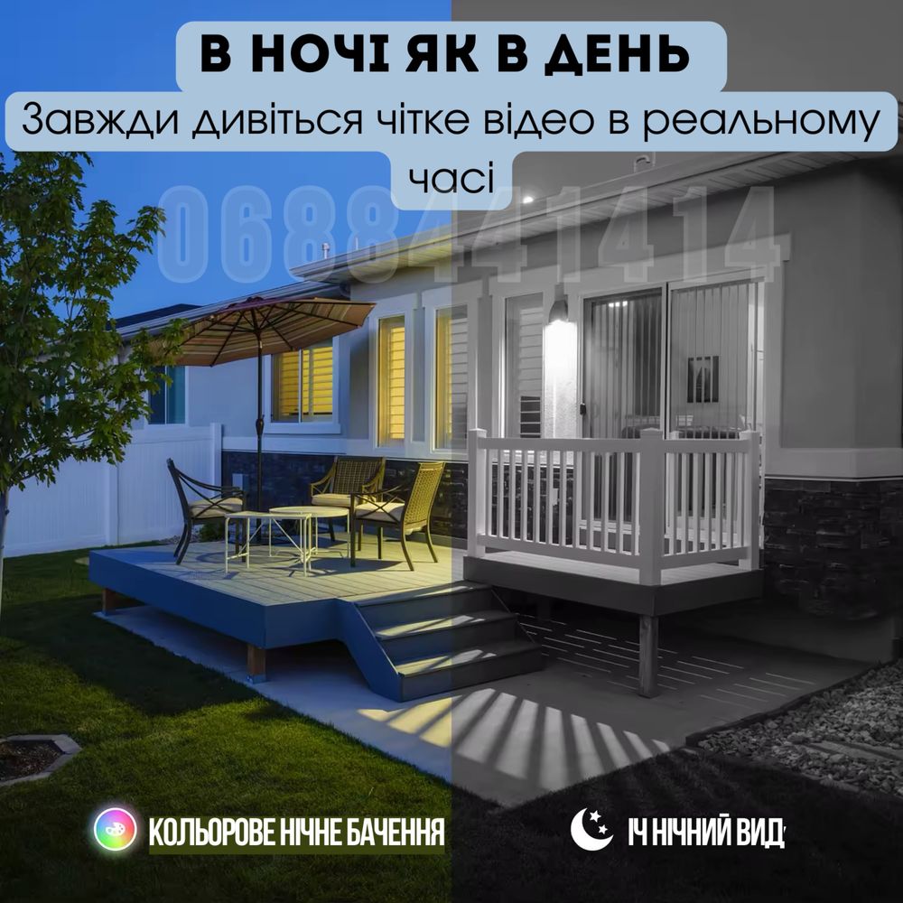 Двойна 10Мп камера видеонаблюдения, ночное видение, датчик движения
