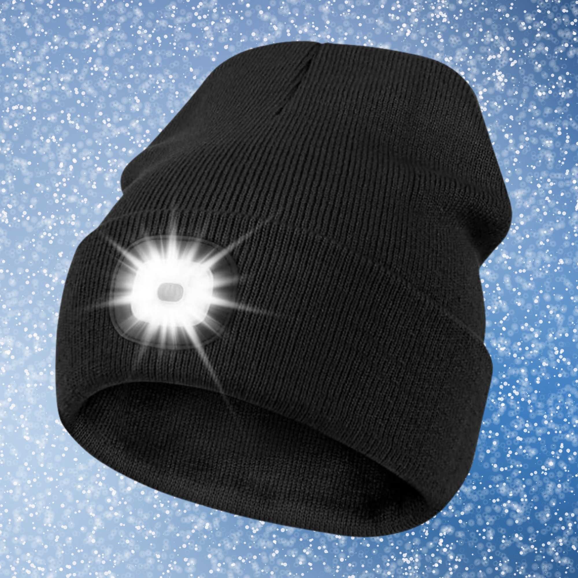 Czapka zimowa uniwersalny fason ciepła z oświetleniem unisex nowa!