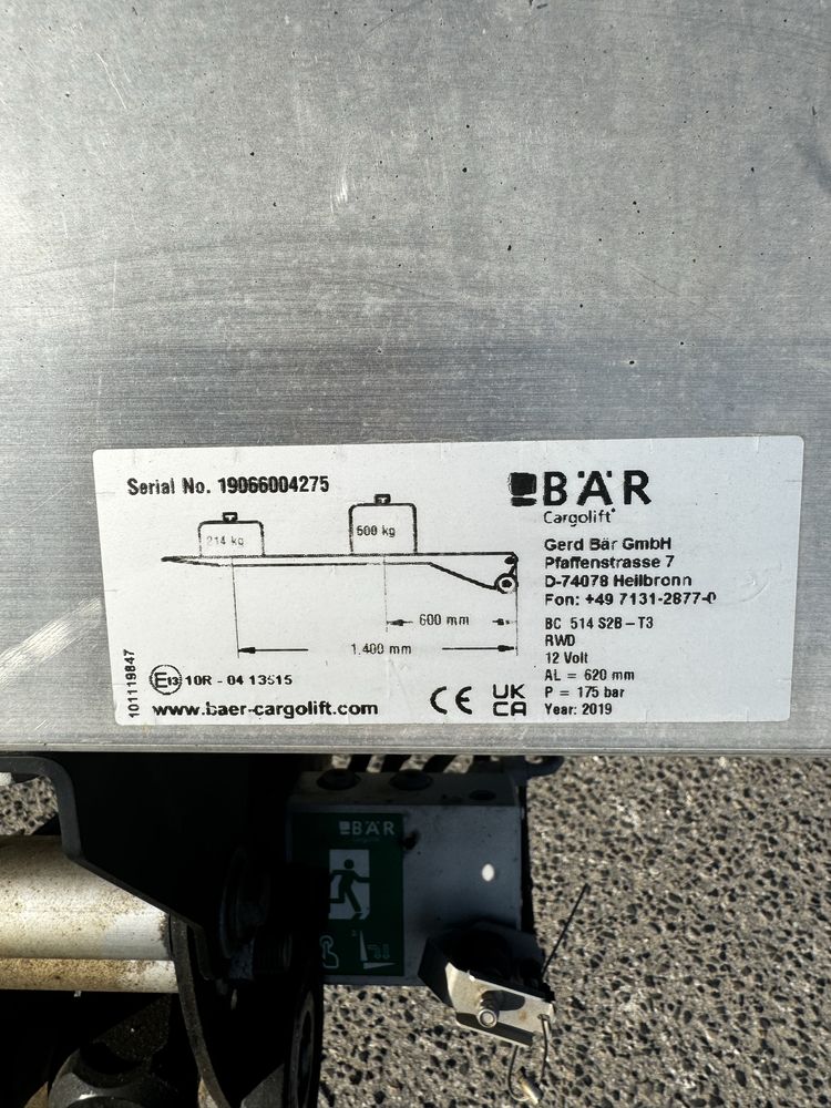 Winda BAR Cargolift udzwig 500kg, sterowanie + pilot stan bdb
