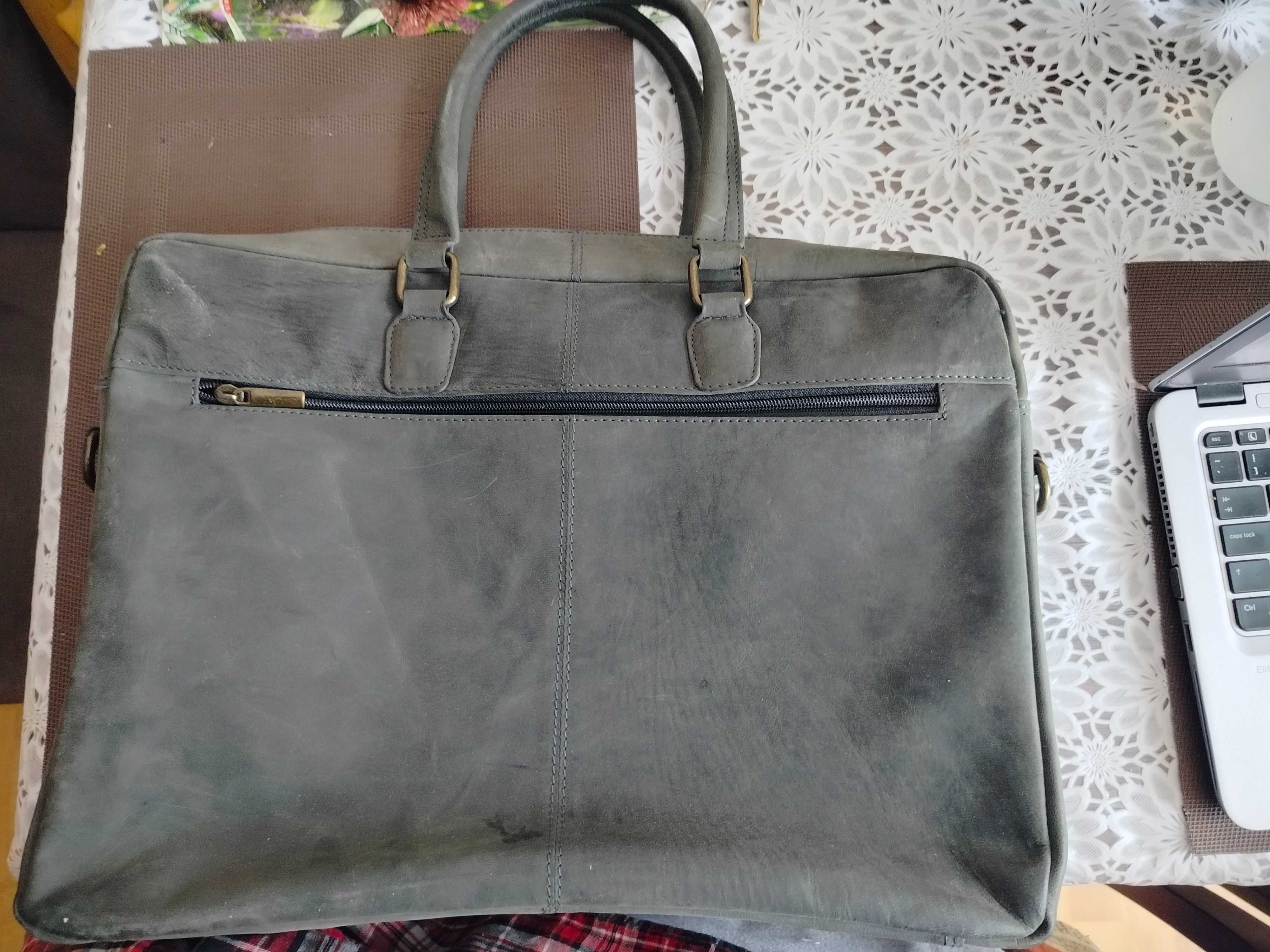 Torba na laptopa ze skóry z paskiem na ramię Always Wild