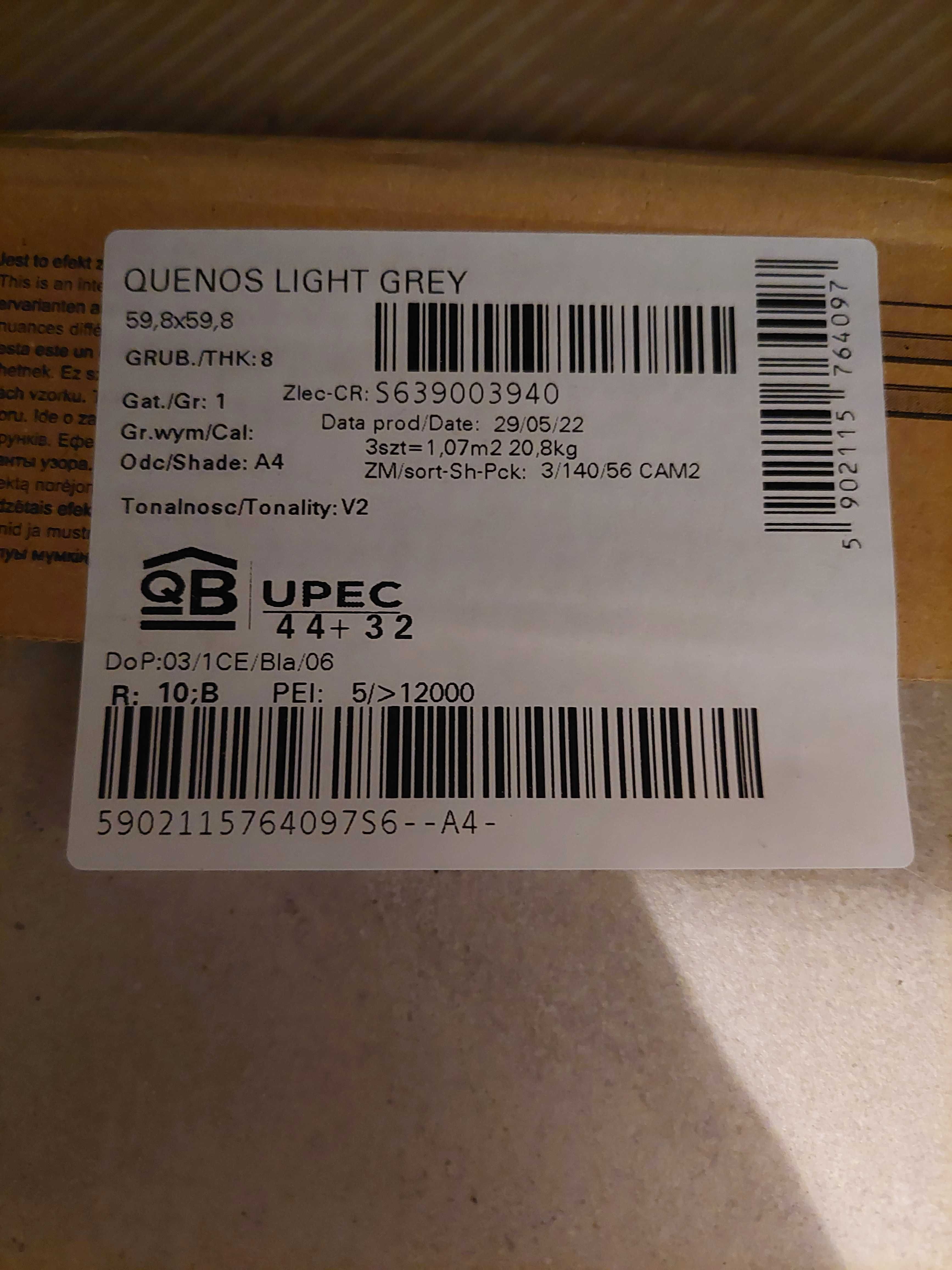 Opoczno Quenos light grey 59,8x59.8 gat. 1