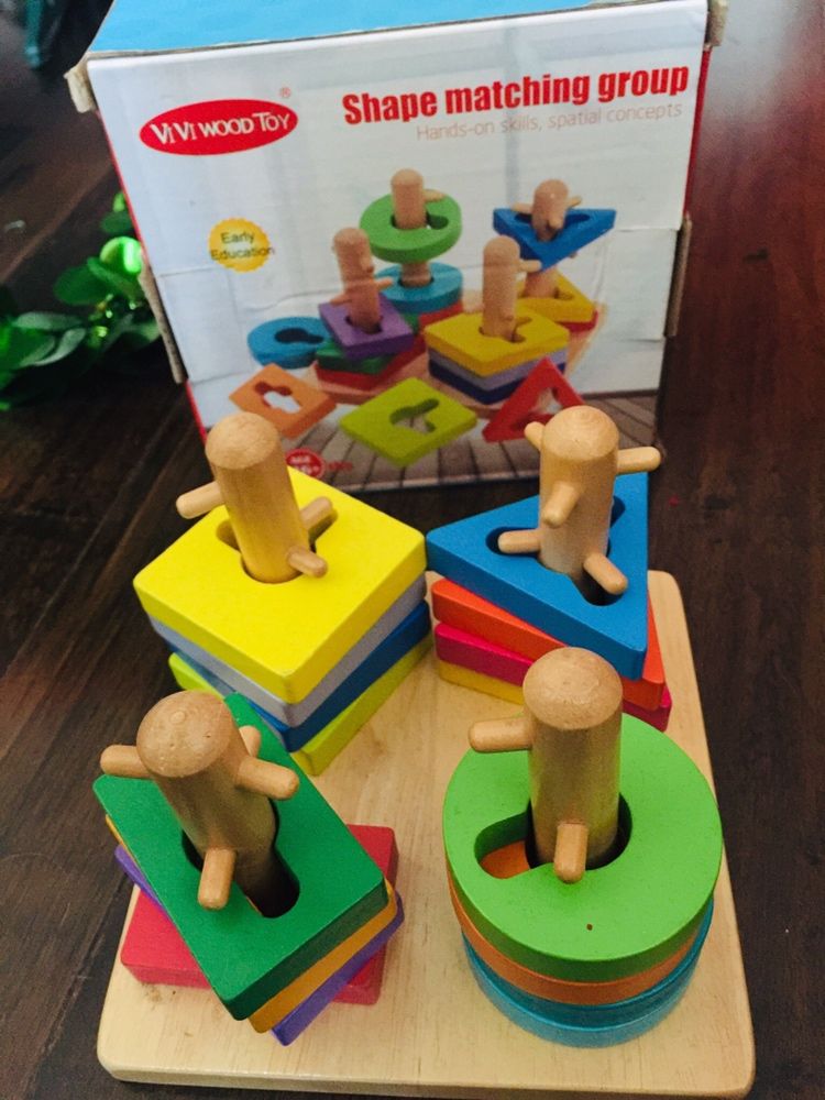 Деревянная эко игрушка геометрика ключи Wood Toy