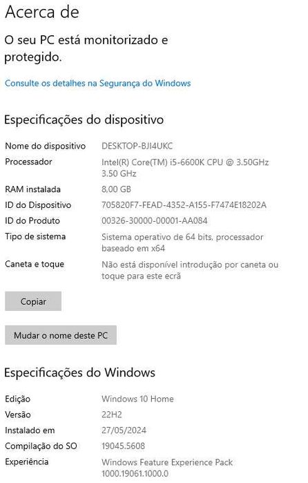 PC Fixo - i5 6600k / Grafica 970 Turbo