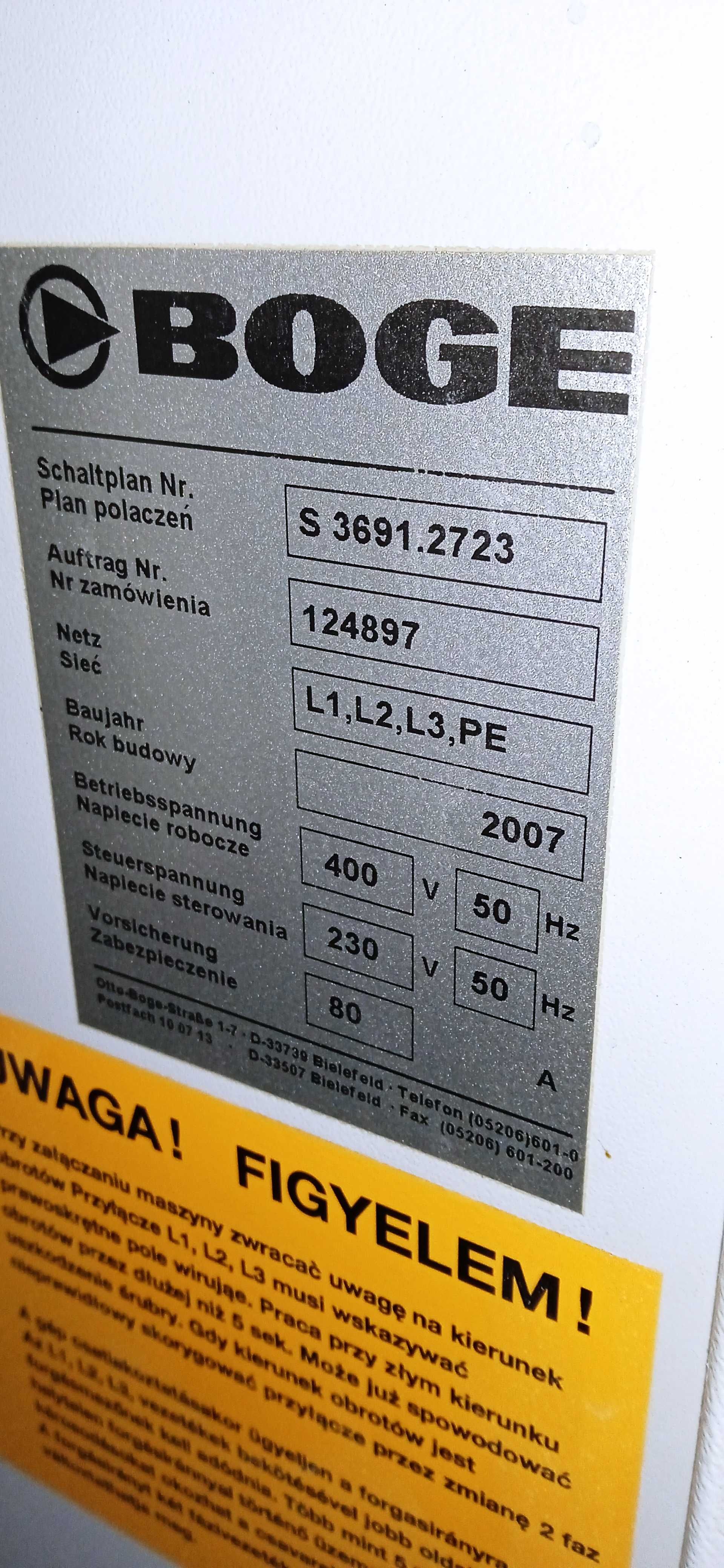 Sprężarka śrubowa BOGE S 40 - 8 bar, 2007 rok, 30 kW , 5,17 m3/min