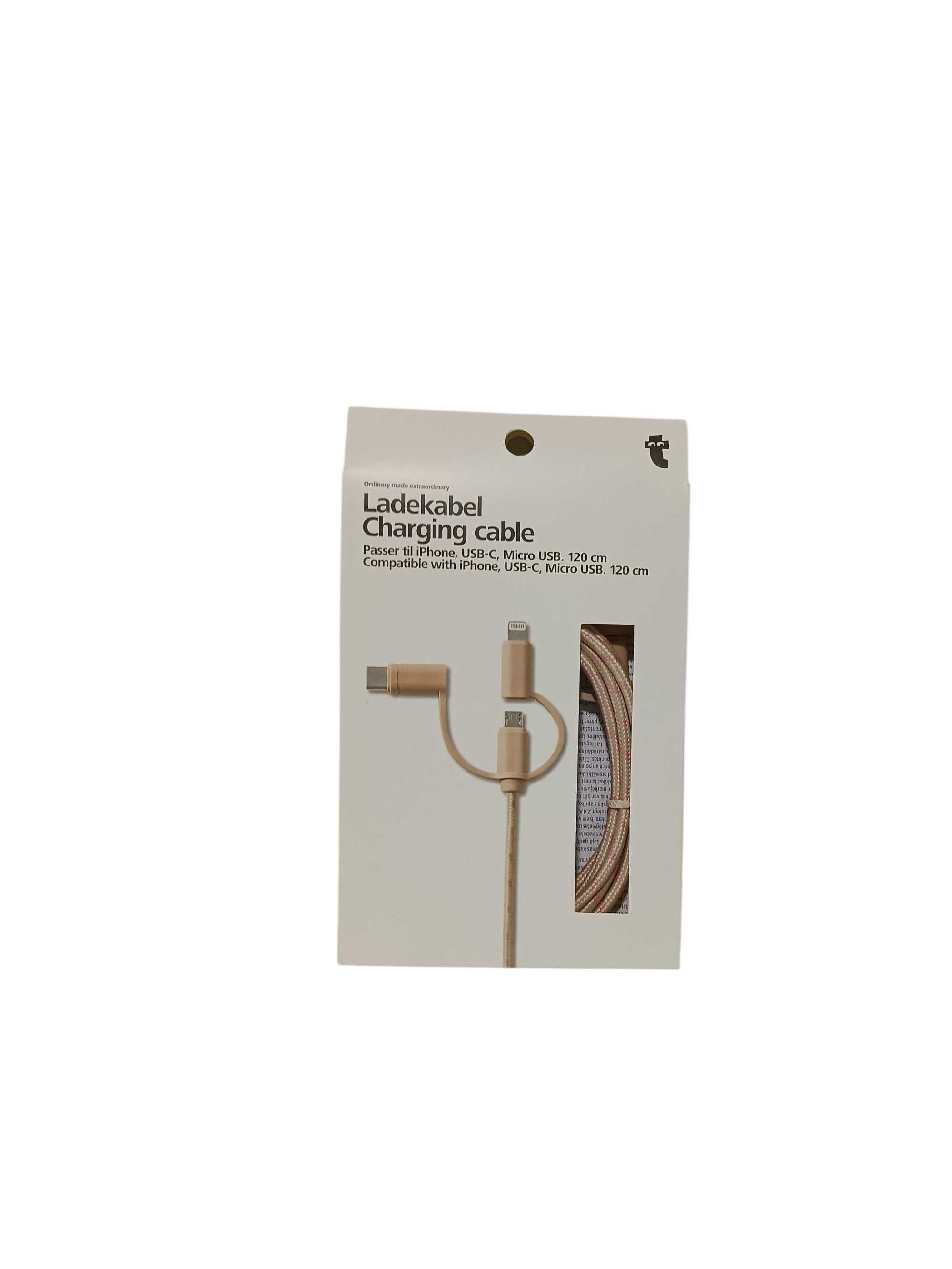 Zestaw kabli USB – USB-C / microUSB / Lightning
