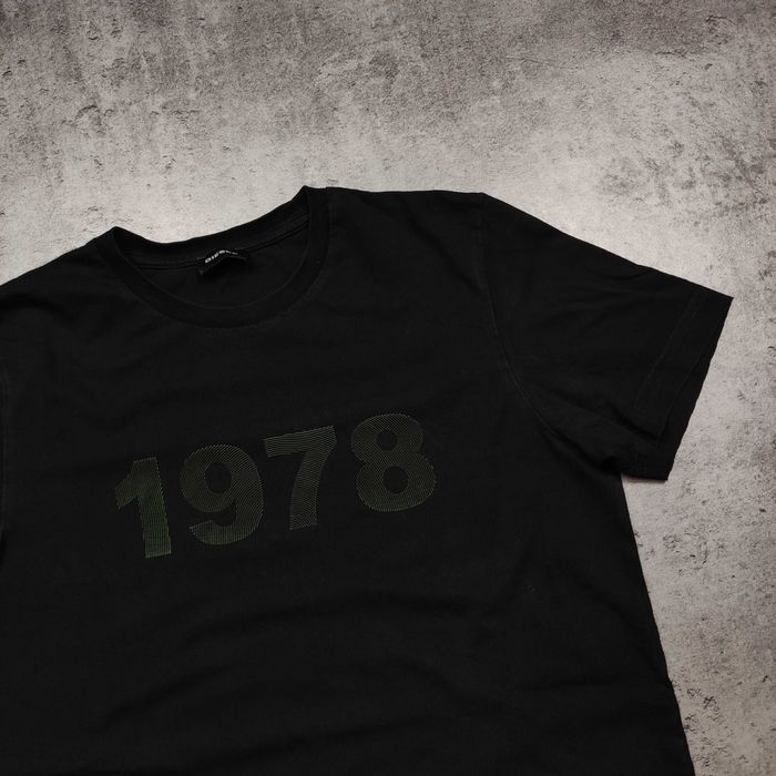 MĘSKA Koszulka Bawełna Czarna PREMIUM Duże Logo 1978 Diesel Industry