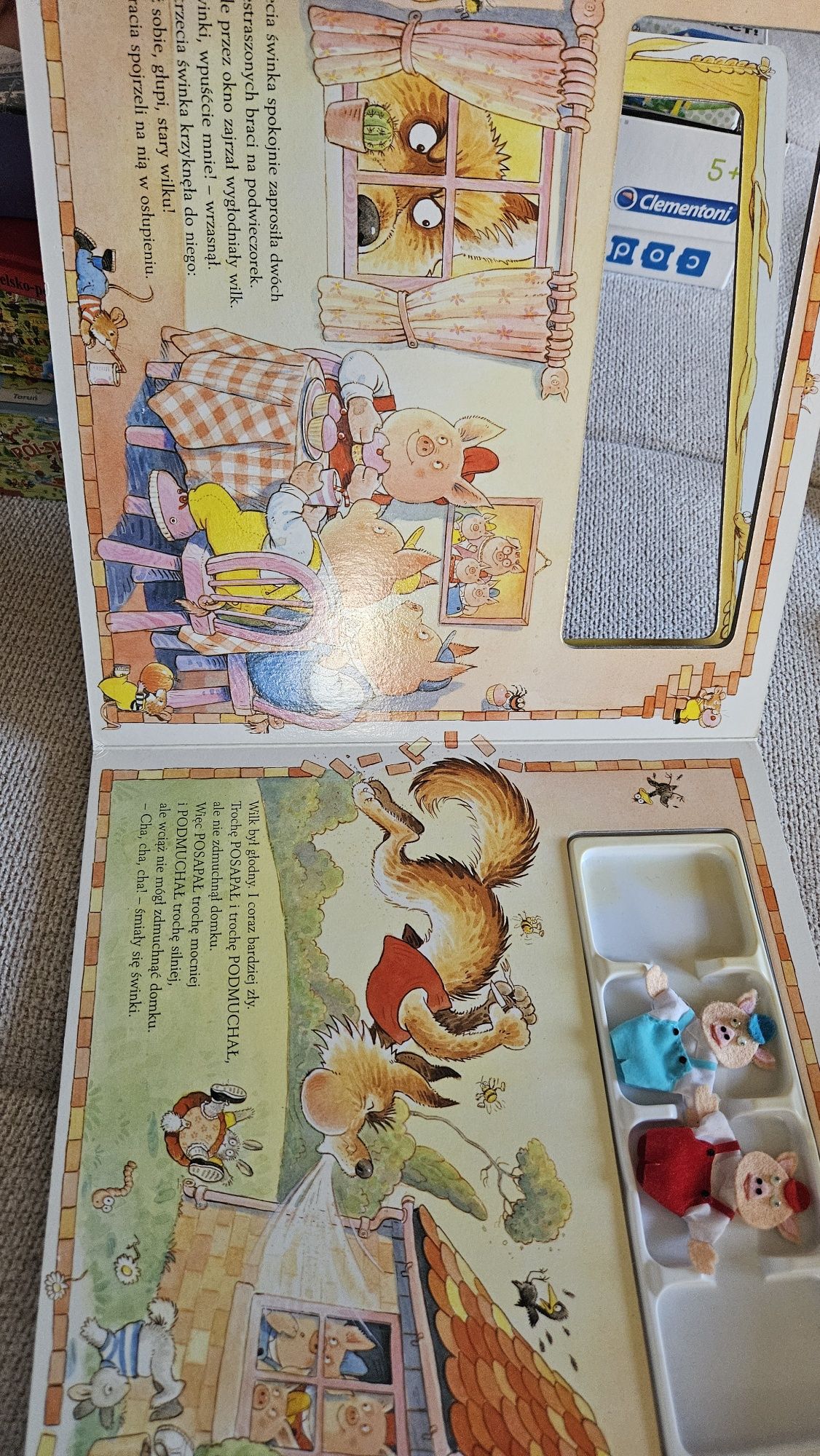 Książka trzy swinki z pacynkami siedmioróg