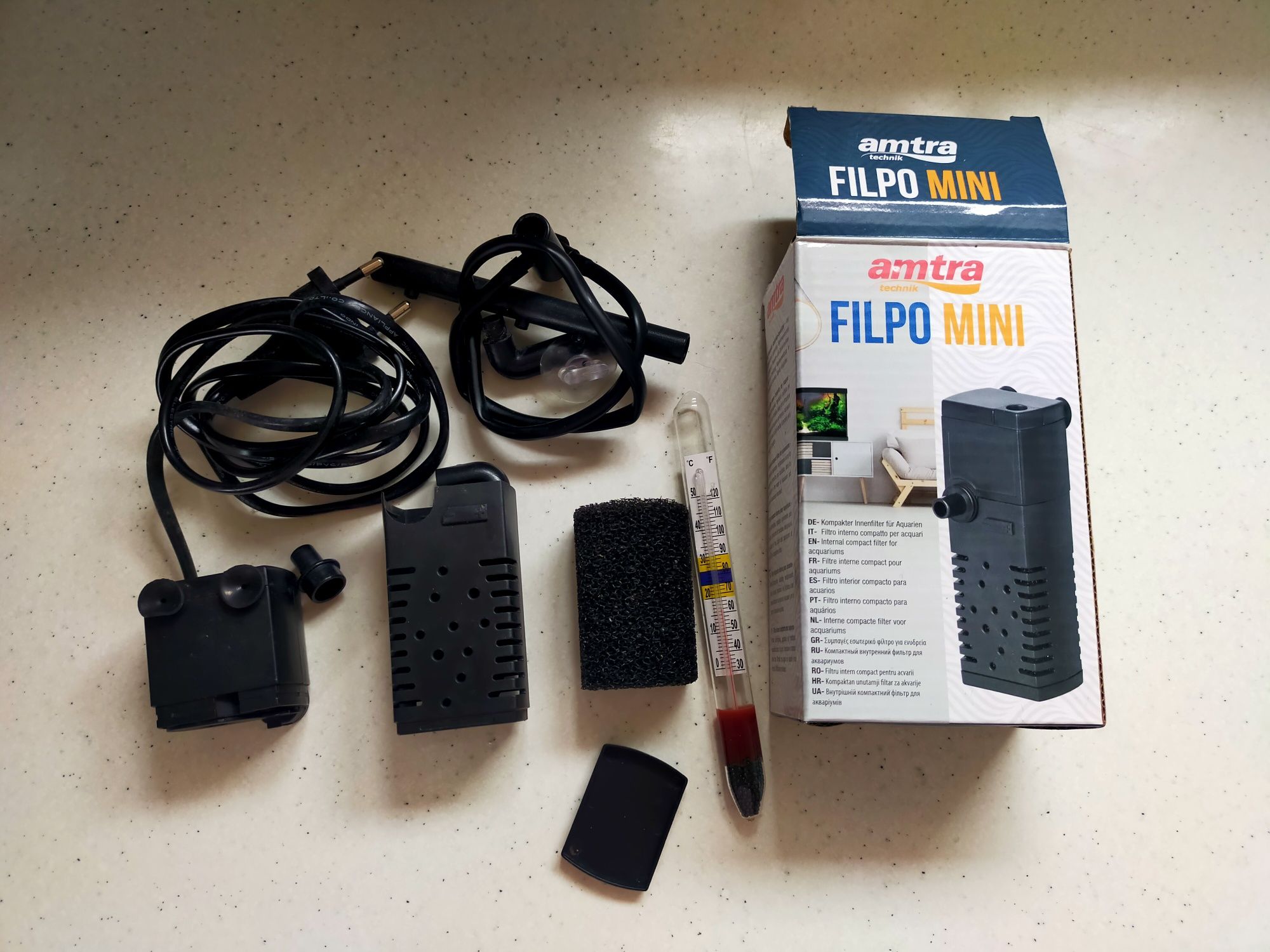 Resistência e filtro para aquário até 25lt