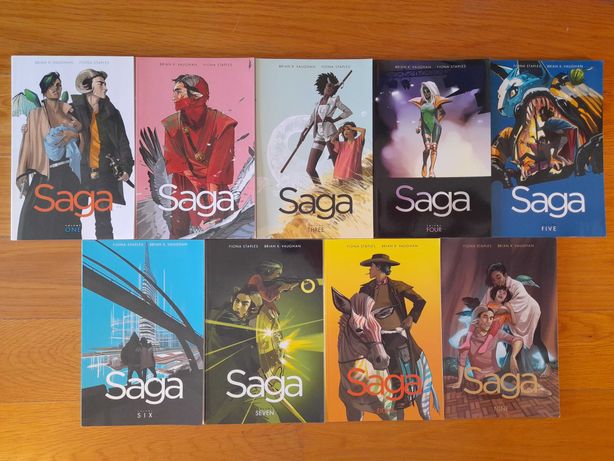 Saga - 9 volumes (com autógrafo de Brian K. Vaughan)