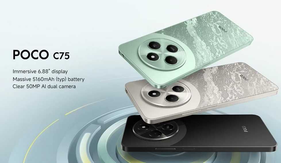 Xiaomi Poco C75 6.88`, 120Hz, G81, 8/256, 5160mA, 18w, 50Mp