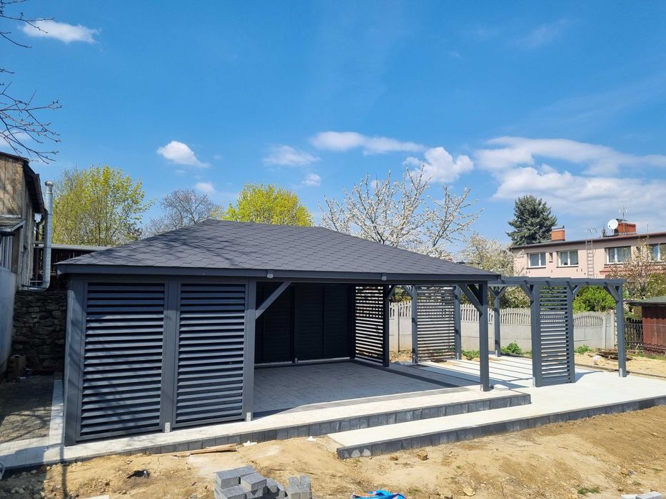 Altana ogrodowa 5 x 7 + pergola domek narzędziowy altanka PRODUCENT